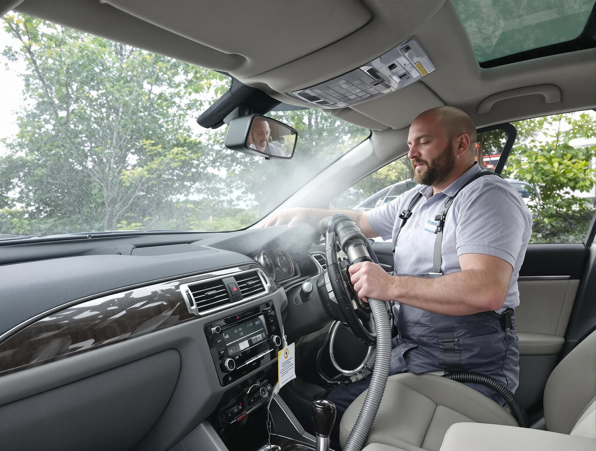 Lakewood Air Duct Cleaning specialist performing professional car duct cleaning in Lakewood