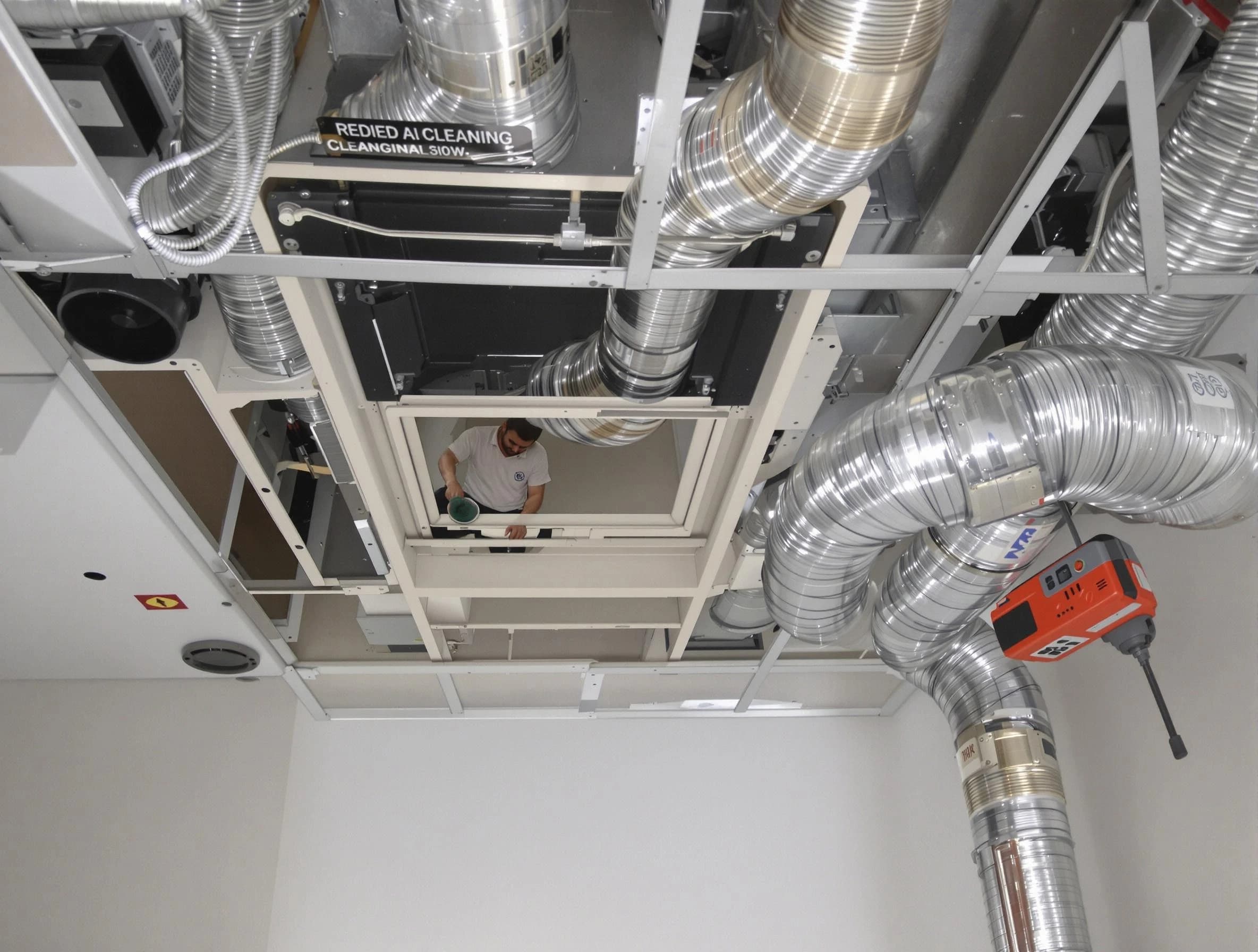 Lakewood Air Duct Cleaning technician performing detailed central duct system cleaning in Lakewood