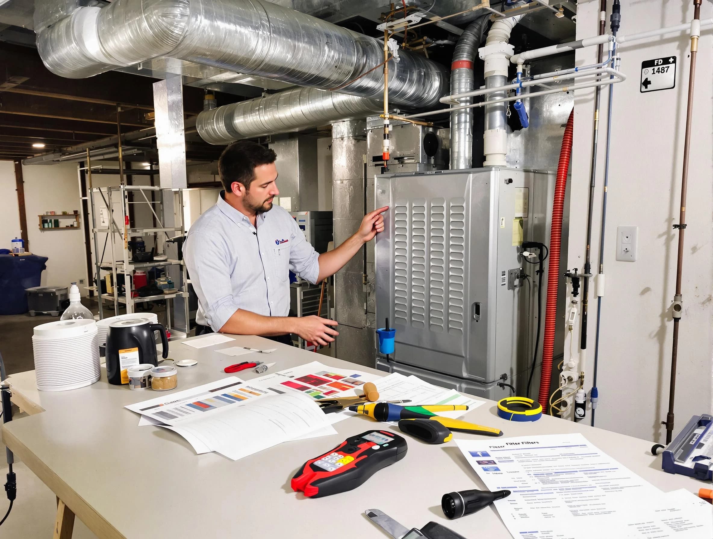 Lakewood Air Duct Cleaning inspector conducting detailed filter system evaluation using professional diagnostic tools in Lakewood