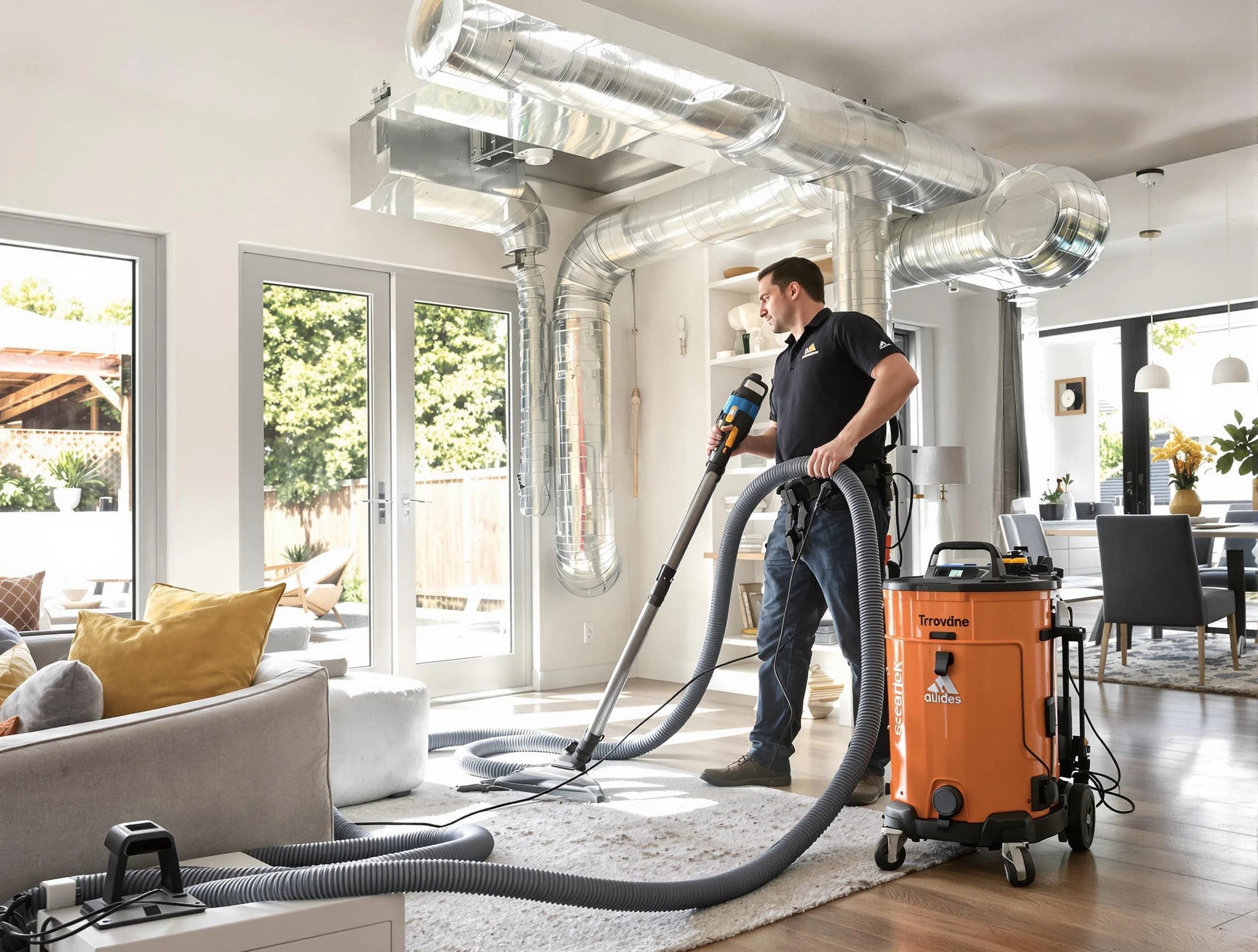 Lakewood Air Duct Cleaning specialist performing thorough residential duct cleaning using advanced equipment in Lakewood