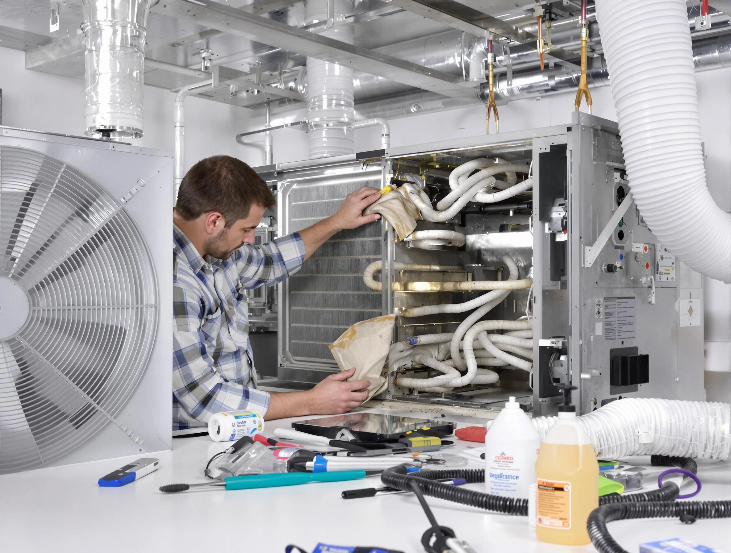 Lakewood Air Duct Cleaning specialist performing precision AC coil cleaning in Lakewood