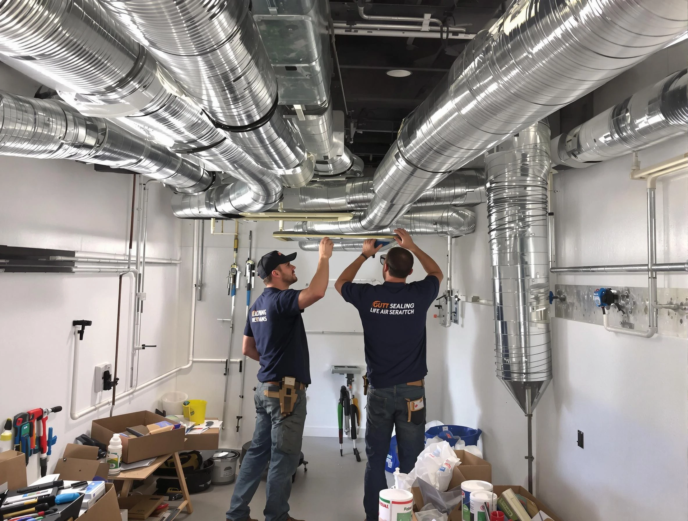 Lakewood Air Duct Cleaning technician applying professional duct sealing solutions in Lakewood