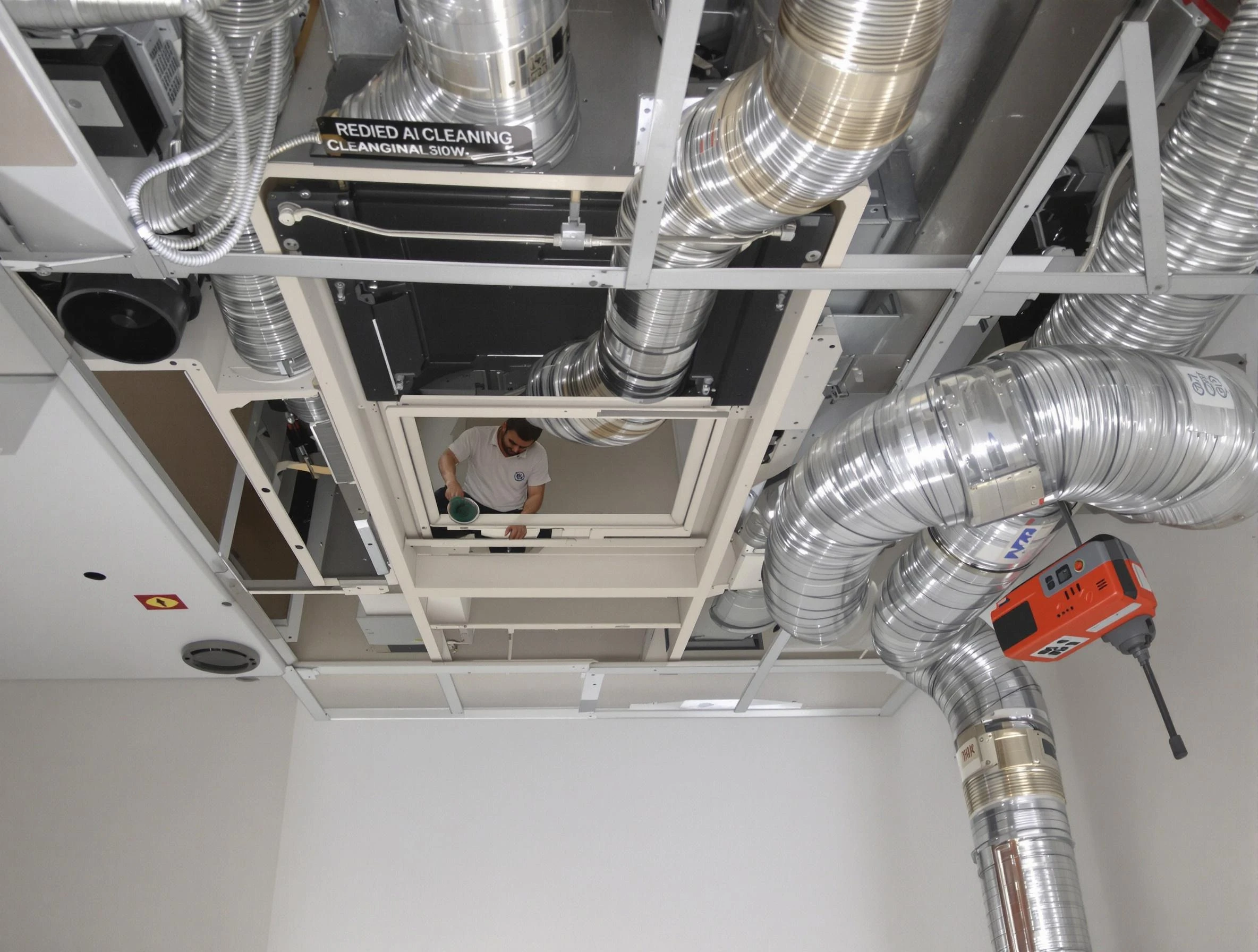 Lakewood Air Duct Cleaning technician performing detailed central duct system cleaning in Lakewood